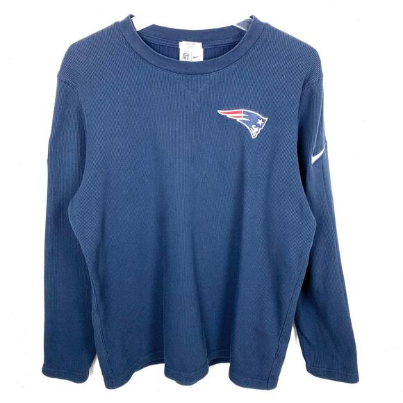 Patriots NFL Nike On Field Apparel Blue Thermal Top Medium Coach Jamael Lett - Picture 1 of 9
